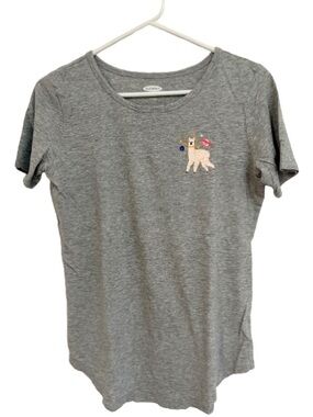 Old Navy Gray Tee with Llama Motif